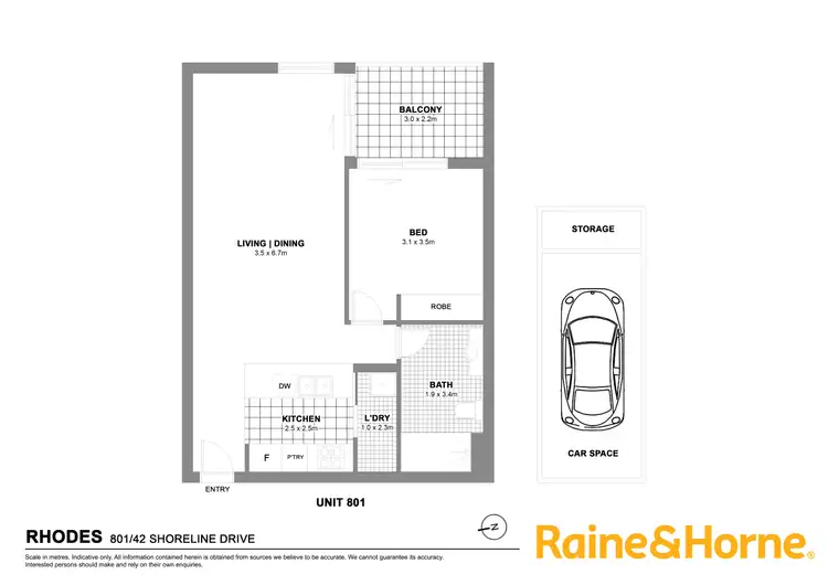 Floorplan of Homely apartment listing, 801/42 Shoreline Drive, Rhodes NSW 2138