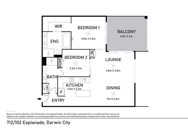 Floorplan of Homely apartment listing, 712/102 Esplanade, Darwin City NT 800