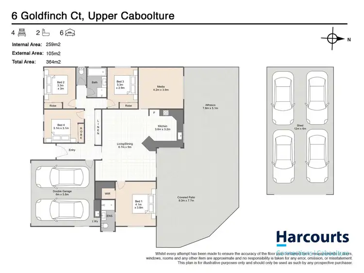 Floorplan of Homely house listing, 6 Goldfinch Court, Upper Caboolture QLD 4510
