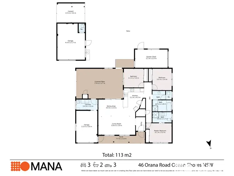 Floorplan of Homely house listing, 46 Orana Road, Ocean Shores NSW 2483