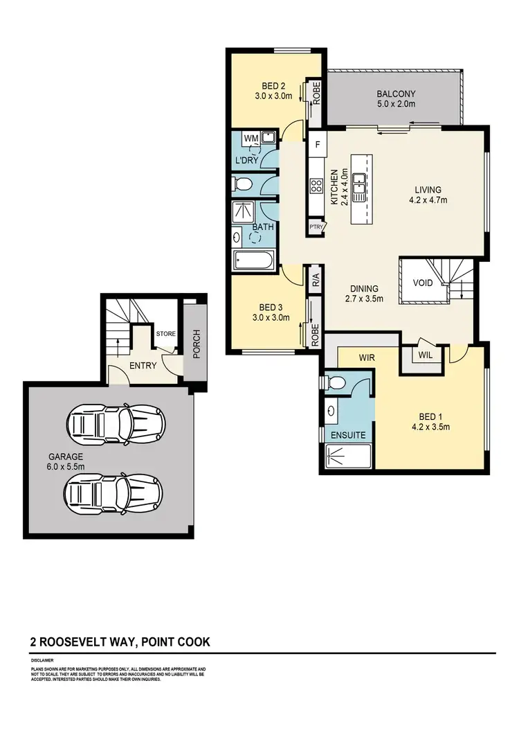 Floorplan of Homely townhouse listing, 2 Roosevelt Way, Point Cook VIC 3030