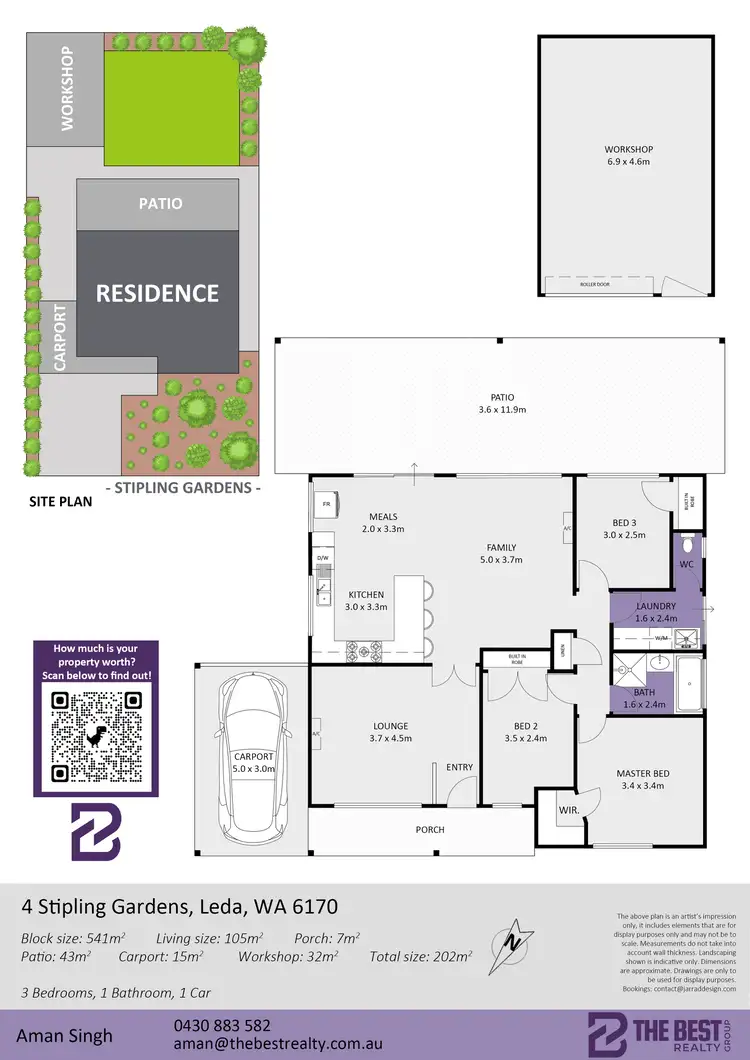 Floorplan of Homely house listing, 4 Stipling Gardens, Leda WA 6170