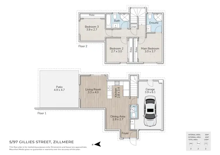 Floorplan of Homely townhouse listing, 5/97 Gillies Street, Zillmere QLD 4034