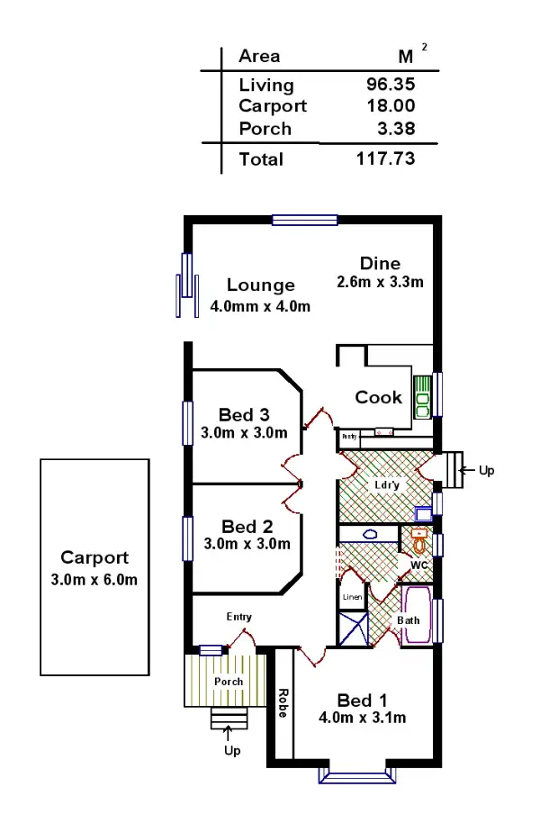 Floorplan of Homely villa listing, 32/30 Burgoyne Street, Roxby Downs SA 5725
