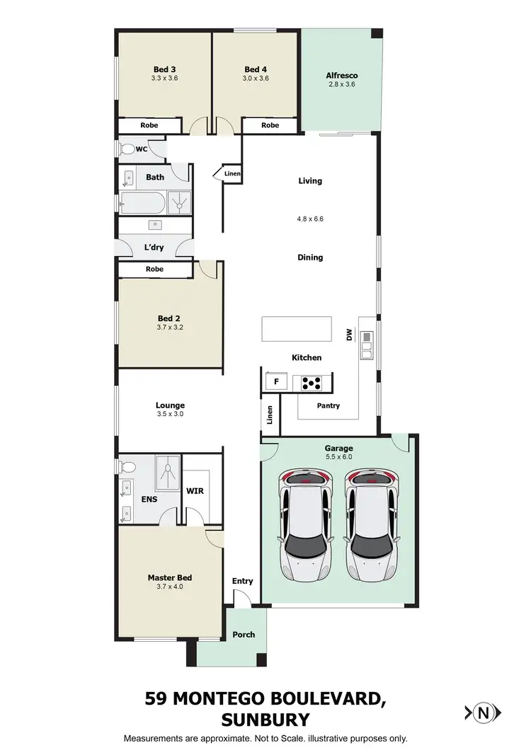 Floorplan of Homely house listing, 59 Montego Boulevard, Sunbury VIC 3429