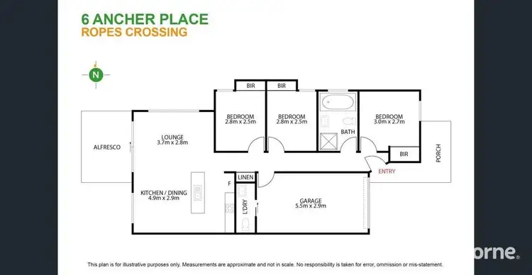 Floorplan of Homely house listing, 6 Ancher Place, Ropes Crossing NSW 2760