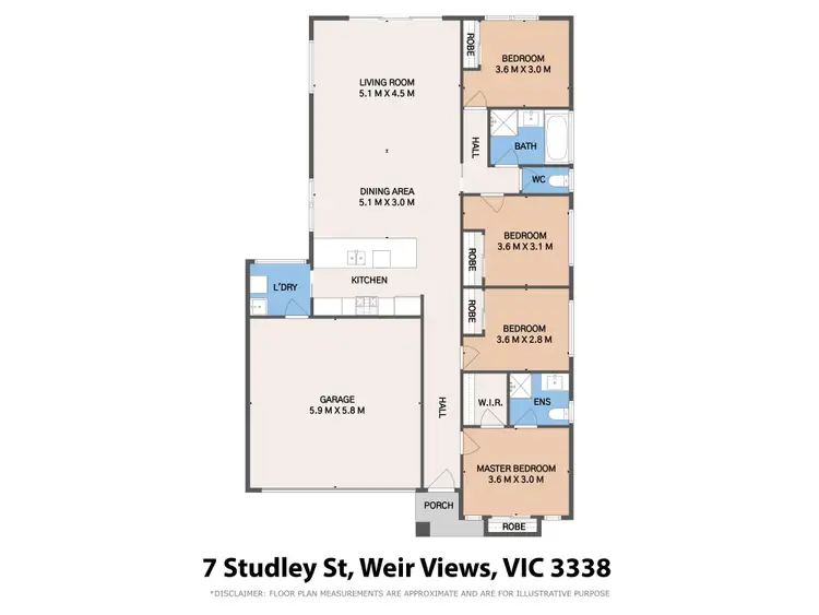 Floorplan of Homely house listing, 7 Studley Street, Weir Views VIC 3338
