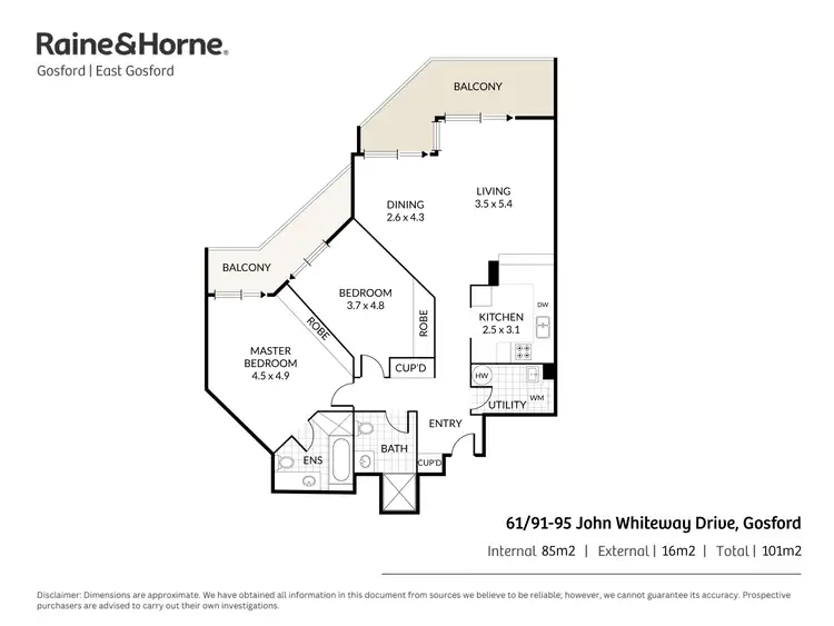 Floorplan of Homely unit listing, 61/91-95 John Whiteway Drive, Gosford NSW 2250