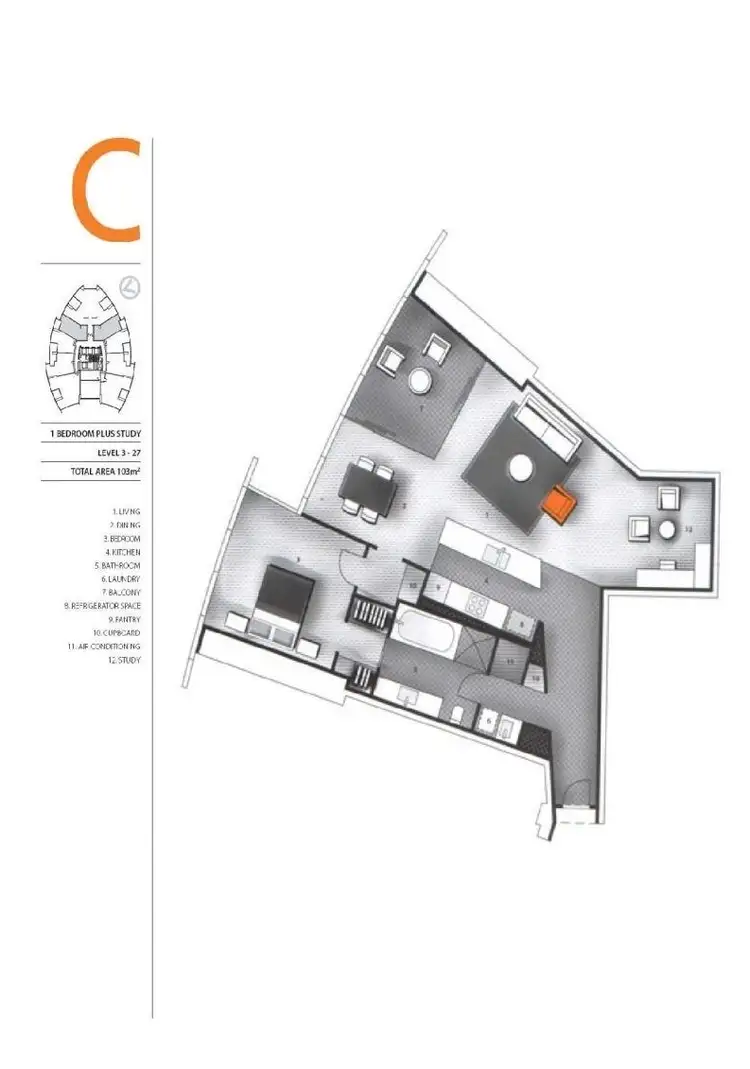 Floorplan of Homely apartment listing, 2604/9 Hamilton Avenue, Surfers Paradise QLD 4217