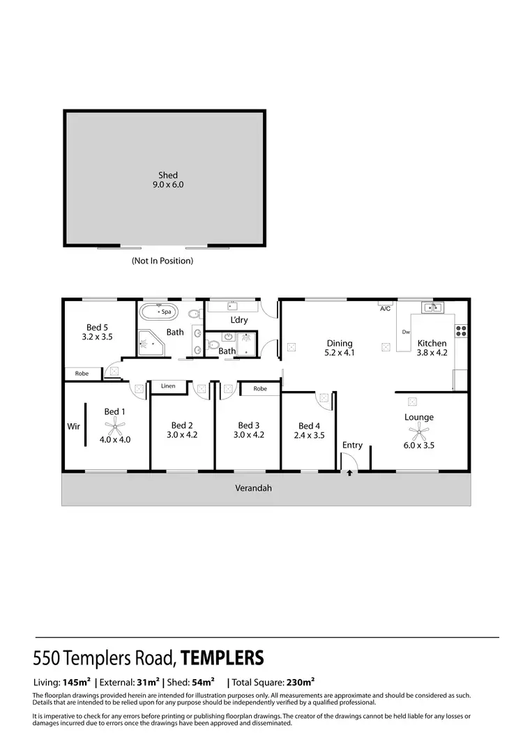 Floorplan of Homely house listing, 550 Templers Road, Templers SA 5371