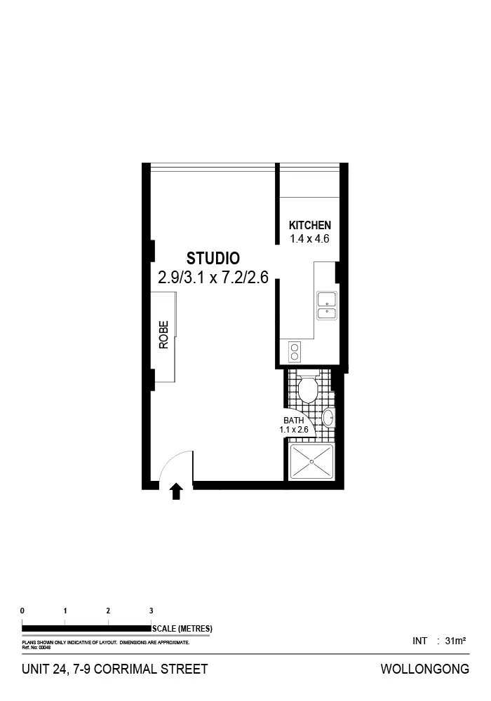 Floorplan of Homely studio listing, 24/7-9 Corrimal Street, Wollongong NSW 2500