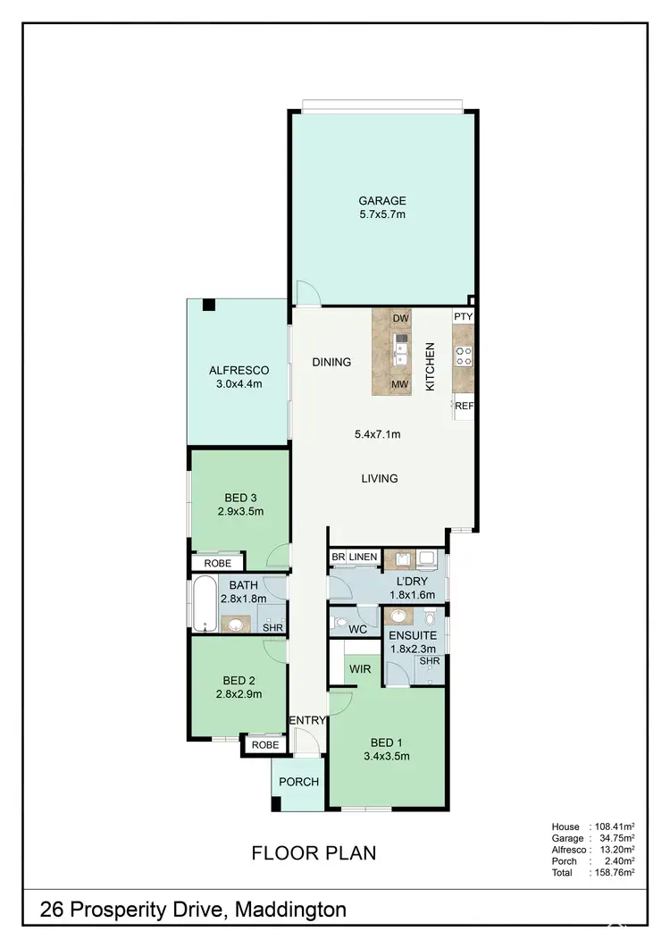 Floorplan of Homely house listing, 26 Prosperity Drive, Maddington WA 6109