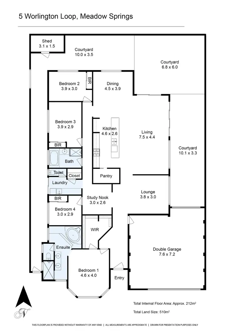 Floorplan of Homely house listing, 5 Worlington Loop, Meadow Springs WA 6210
