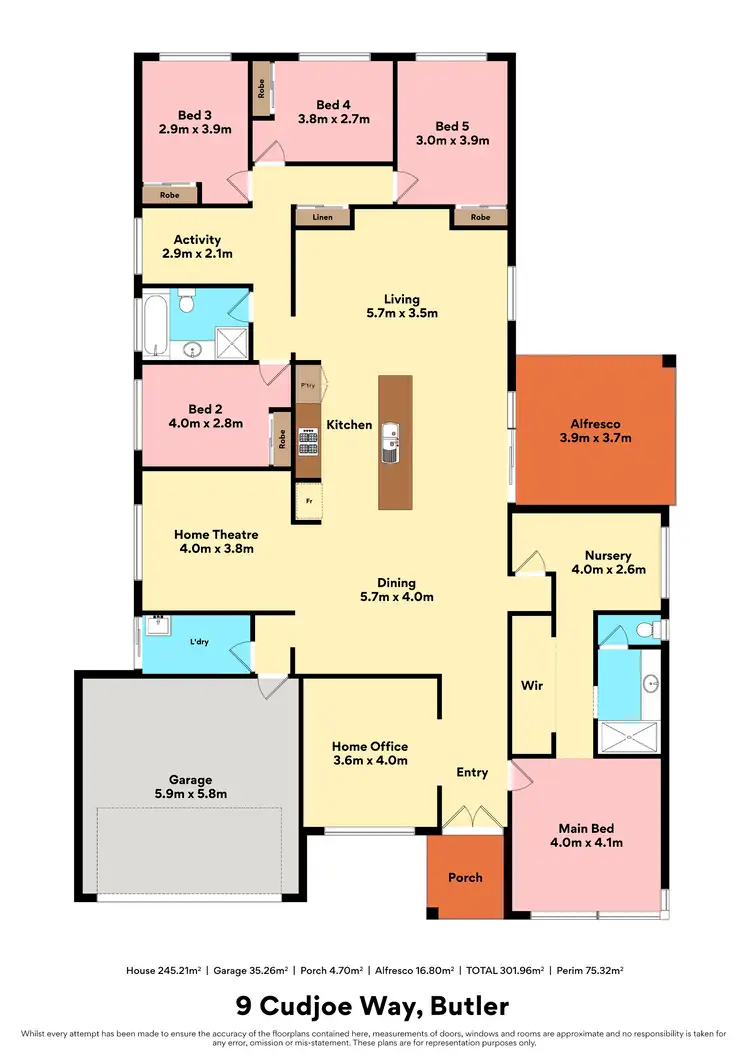 Floorplan of Homely house listing, 9 Cudjoe Way, Butler WA 6036