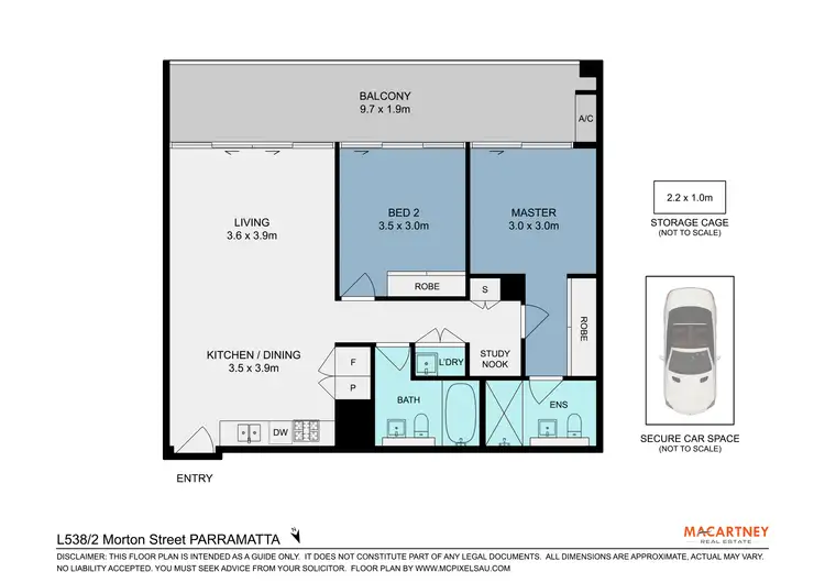 Floorplan of Homely apartment listing, L538/2 Morton Street, Parramatta NSW 2150