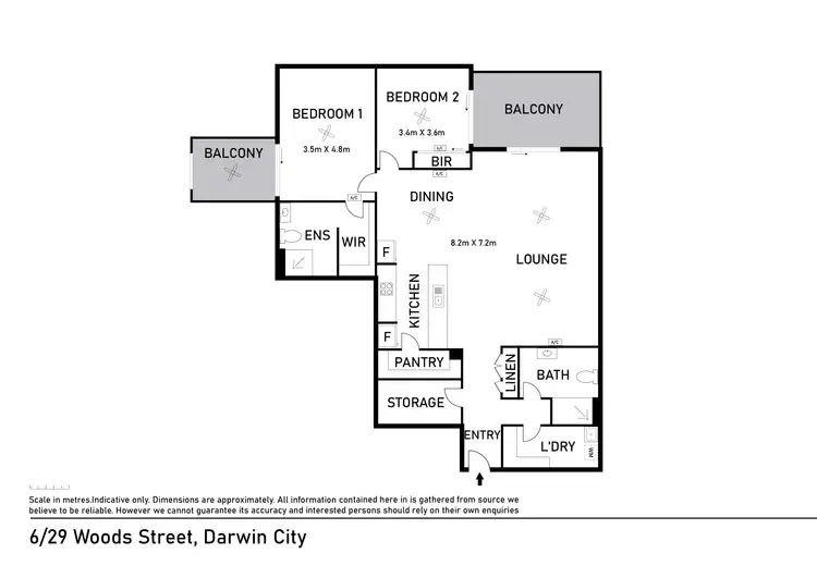 Floorplan of Homely apartment listing, 6/29 Woods Street, Darwin City NT 800