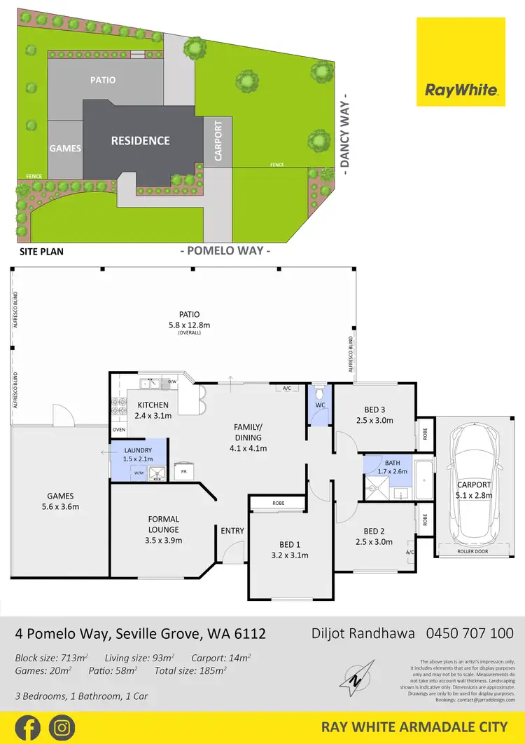 Floorplan of Homely house listing, 4 Pomelo Way, Seville Grove WA 6112