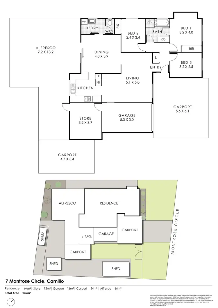 Floorplan of Homely house listing, 7 Montrose Circle, Camillo WA 6111