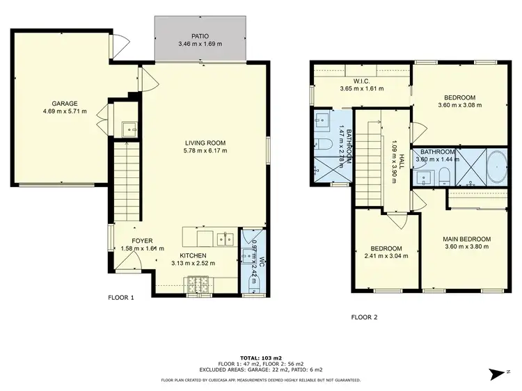 Floorplan of Homely townhouse listing, 2/178 Blackshaws Road, South Kingsville VIC 3015
