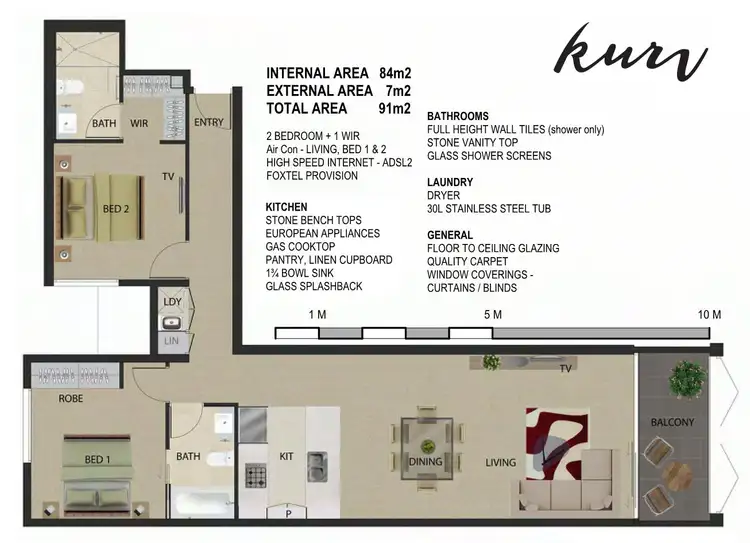Floorplan of Homely apartment listing, 201/31 Longland Street, Newstead QLD 4006
