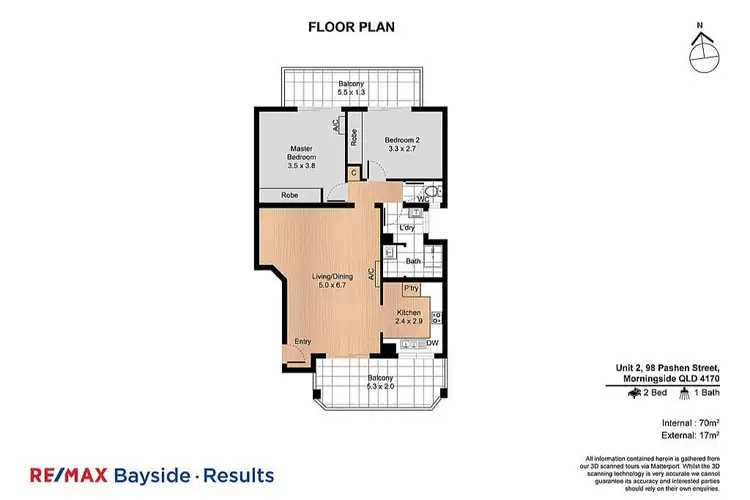 Floorplan of Homely unit listing, 2/98 Pashen Street, Morningside QLD 4170