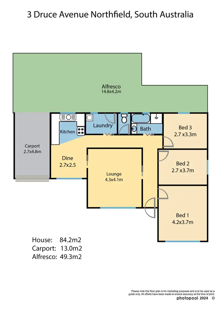 Floorplan of Homely house listing, 3 Druce Avenue, Northfield SA 5085