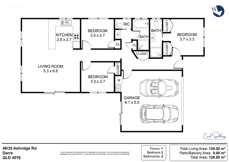 Floorplan of Homely townhouse listing, 49/35 Ashridge Road, Darra QLD 4076