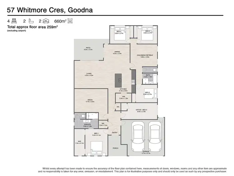 Floorplan of Homely house listing, 57 Whitmore Crescent, Goodna QLD 4300