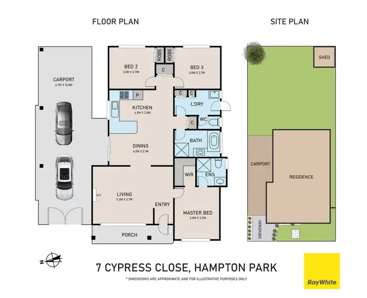 Floorplan of Homely house listing, 7 Cypress Close, Hampton Park VIC 3976