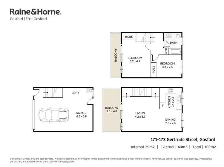 Floorplan of Homely townhouse listing, 3/171-173 Gertrude Street, Gosford NSW 2250