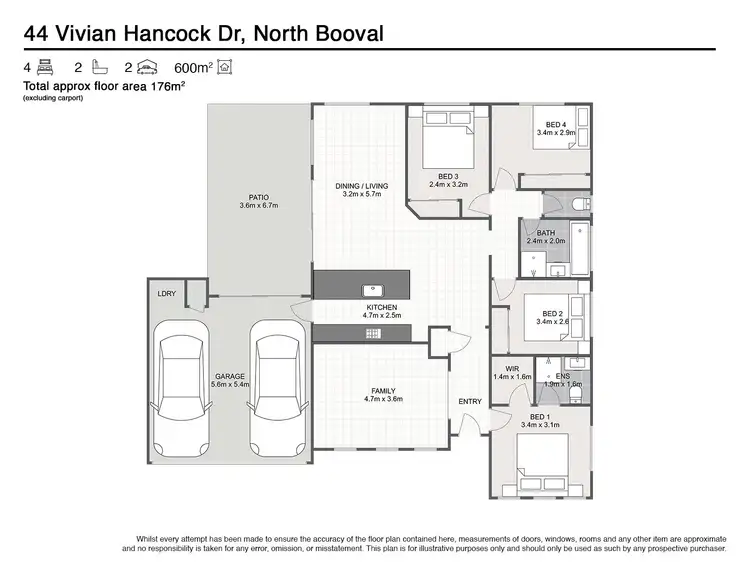 Floorplan of Homely house listing, 44 Vivian Hancock Drive, North Booval QLD 4304