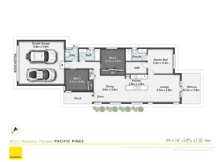 Floorplan of Homely townhouse listing, 8/111 Mcauley Parade, Pacific Pines QLD 4211