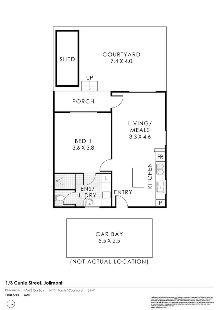 Floorplan of Homely unit listing, 1/3 Currie Street, Jolimont WA 6014