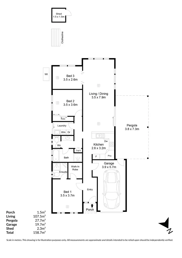 Floorplan of Homely house listing, 5 Gerald Boulevard, Davoren Park SA 5113