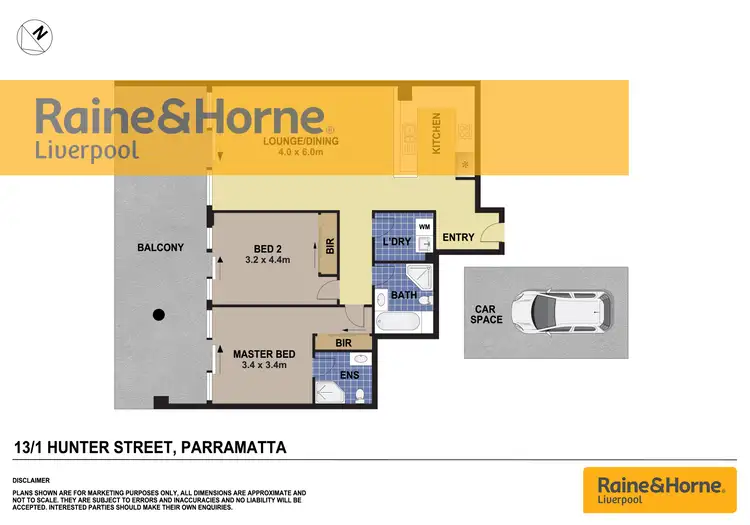 Floorplan of Homely apartment listing, 13/1 Hunter Street, Parramatta NSW 2150
