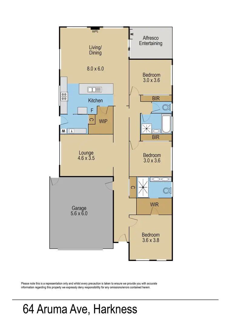 Floorplan of Homely house listing, 64 Aruma Avenue, Harkness VIC 3337