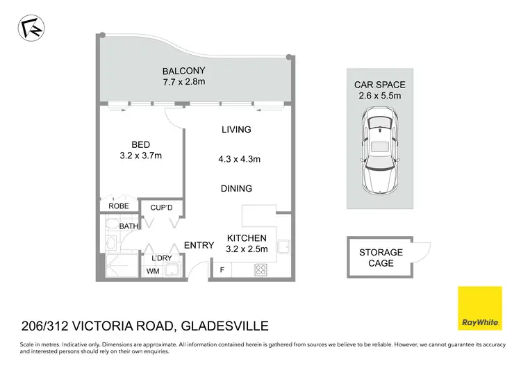 Floorplan of Homely apartment listing, 206/312 Victoria Road, Gladesville NSW 2111