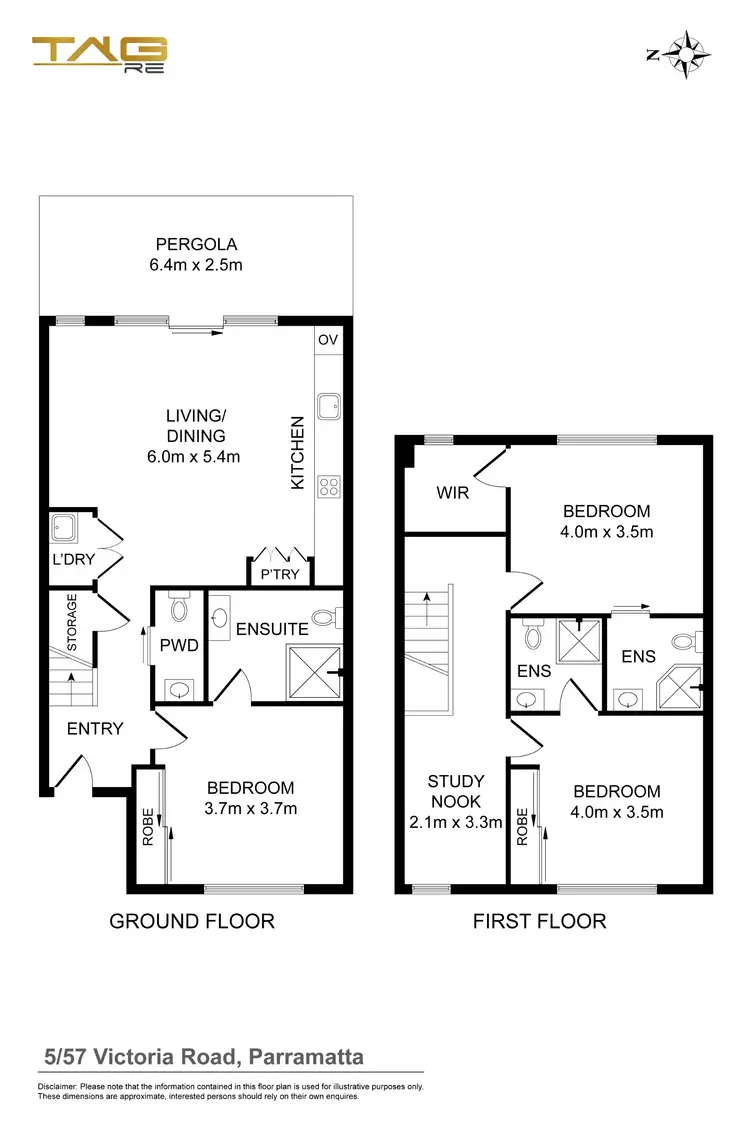 Floorplan of Homely townhouse listing, 5/57 Victoria Road, Parramatta NSW 2150