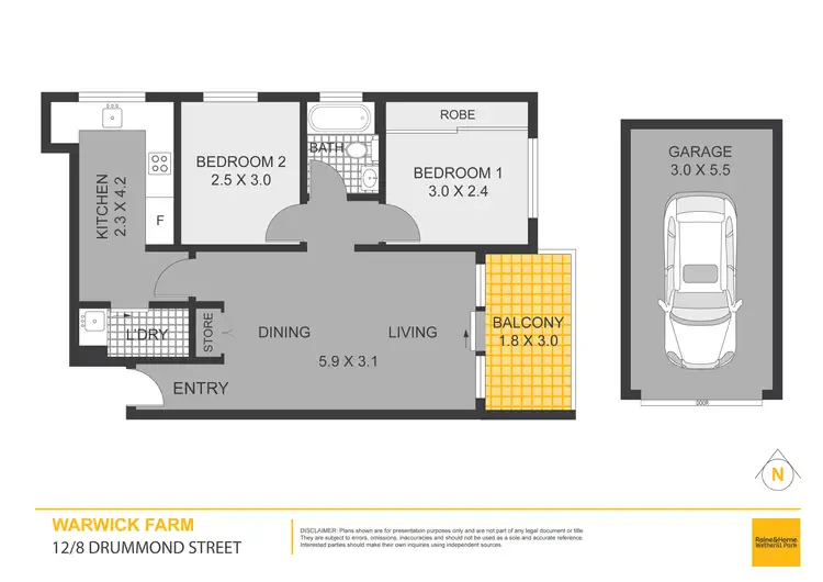 Floorplan of Homely unit listing, 12/8 Drummond Street, Warwick Farm NSW 2170