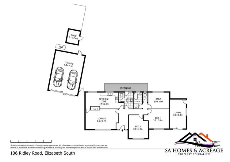 Floorplan of Homely house listing, 106 Ridley Road, Elizabeth South SA 5112