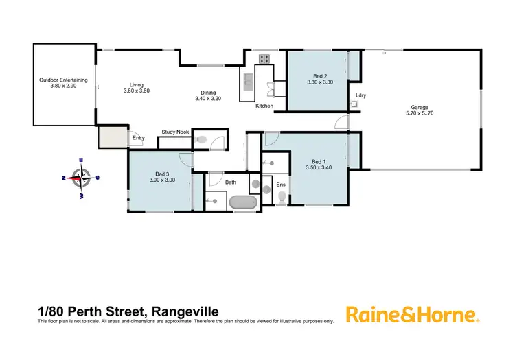 Floorplan of Homely unit listing, 1/80 Perth Street, Rangeville QLD 4350