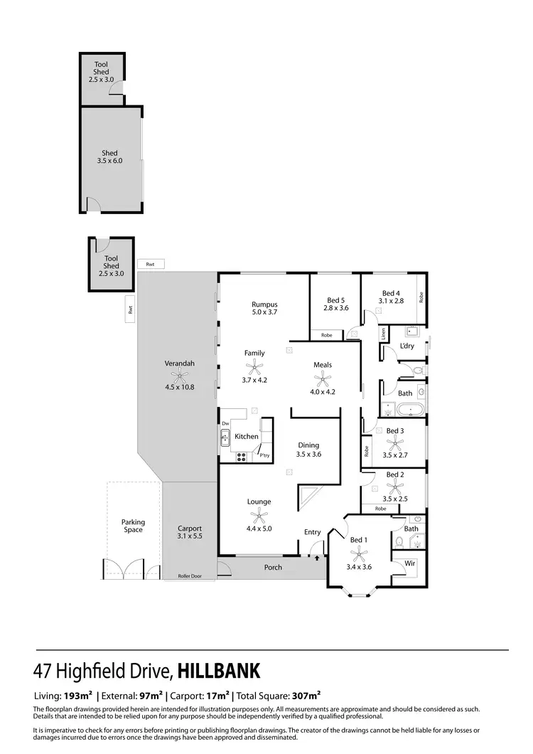 Floorplan of Homely house listing, 47 Highfield Drive, Hillbank SA 5112