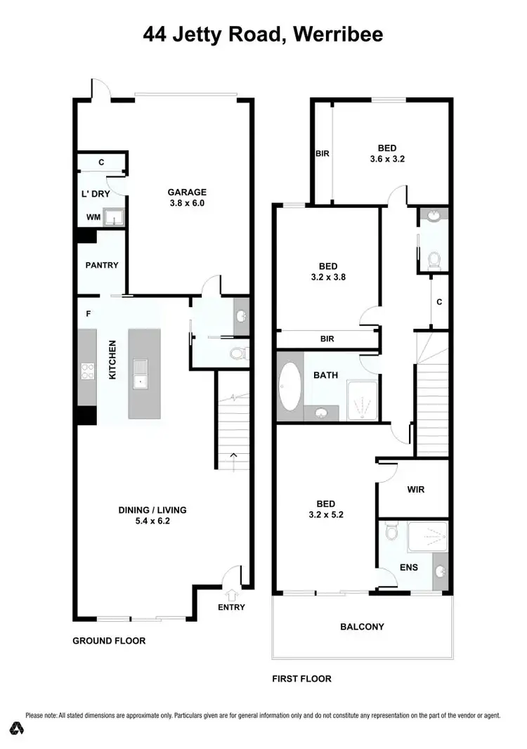 Floorplan of Homely townhouse listing, 44 Jetty Road, Werribee South VIC 3030