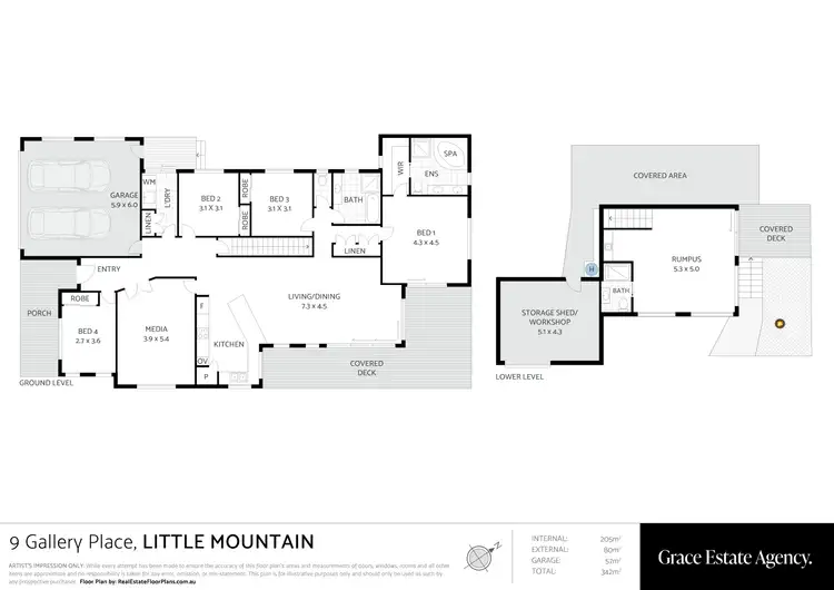 Floorplan of Homely house listing, 9 Gallery Place, Little Mountain QLD 4551