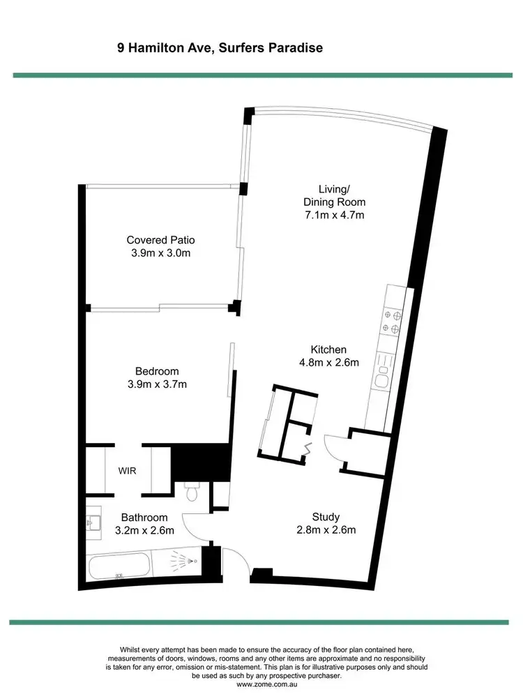 Floorplan of Homely apartment listing, 408/9 Hamilton Avenue, Surfers Paradise QLD 4217