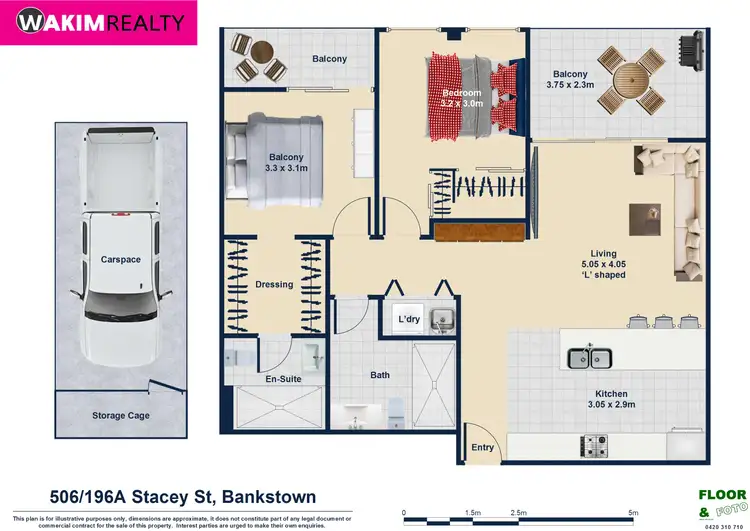 Floorplan of Homely apartment listing, 506/196A Stacey Street, Bankstown NSW 2200