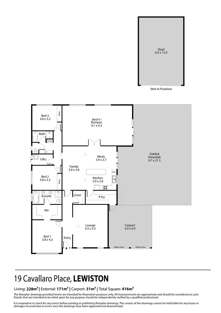 Floorplan of Homely house listing, 19 Cavallaro Place, Lewiston SA 5501