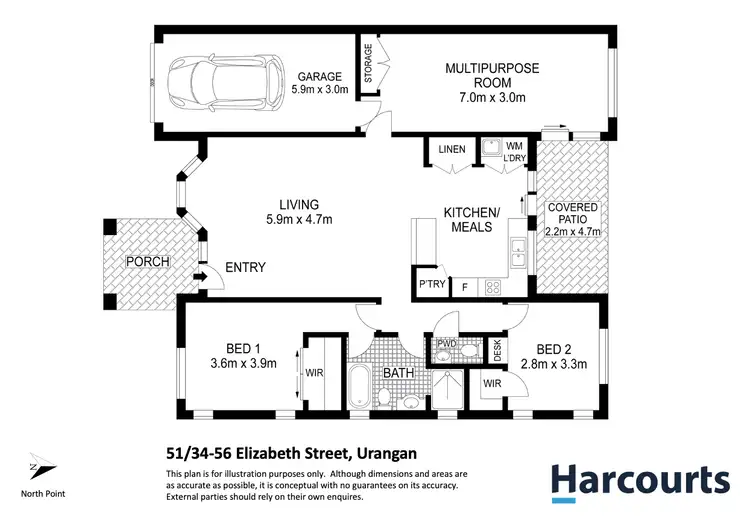 Floorplan of Homely villa listing, 51/34-56 Elizabeth Street, Urangan QLD 4655