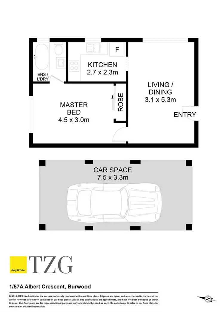 Floorplan of Homely apartment listing, 1/57A Albert Crescent, Burwood NSW 2134
