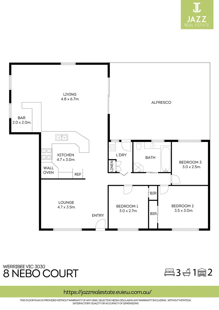 Floorplan of Homely house listing, 8 Nebo Court, Werribee VIC 3030